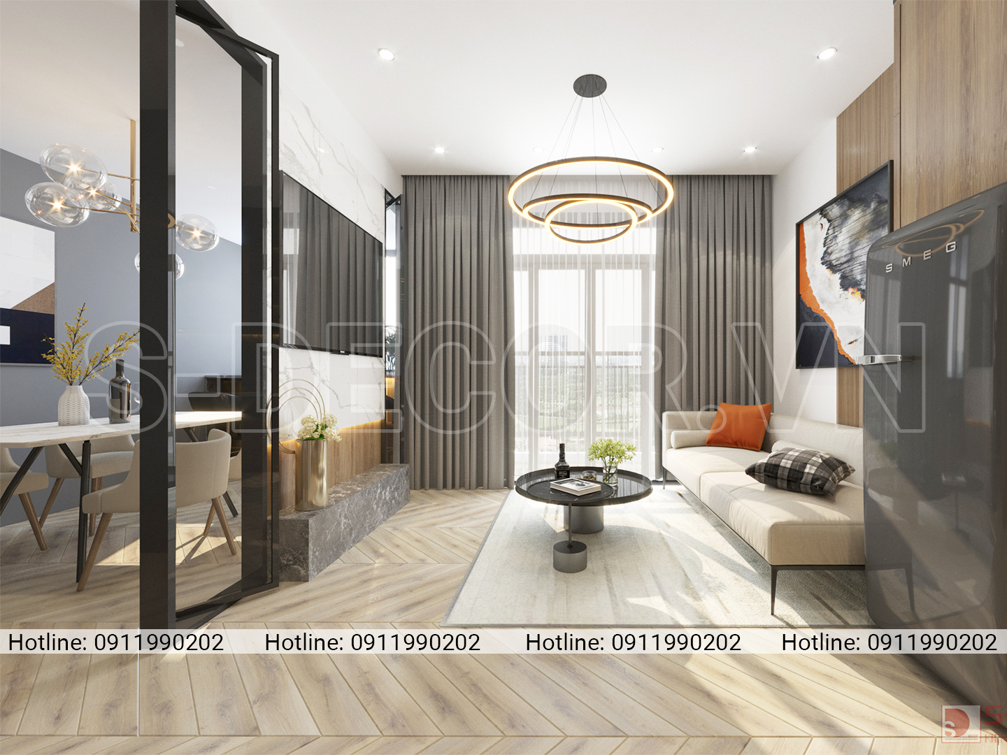 Thiết kế nội thất chung cư s2.02 Vinhomes Ocean Park